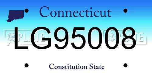 LG95008 Connecticut License Plate