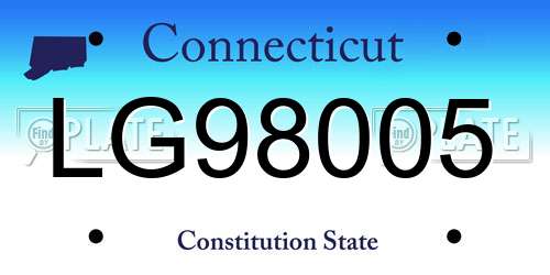 LG98005 Connecticut License Plate