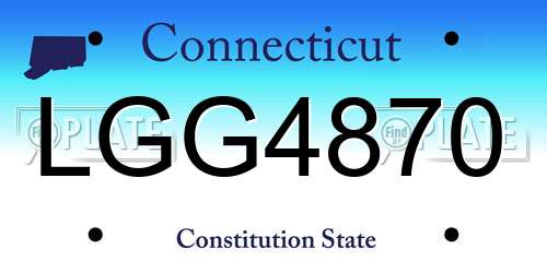 LGG4870 Connecticut License Plate