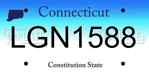 LGN1588 Connecticut License Plate