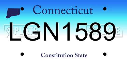 LGN1589 Connecticut License Plate