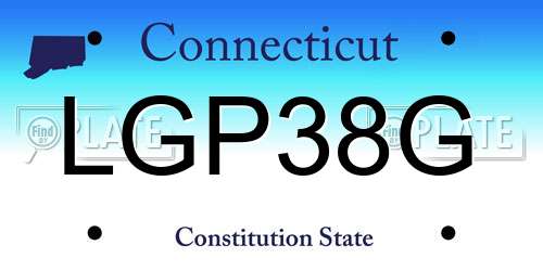 LGP38G Connecticut License Plate