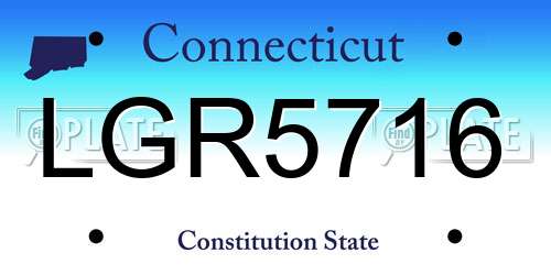 LGR5716 Connecticut License Plate