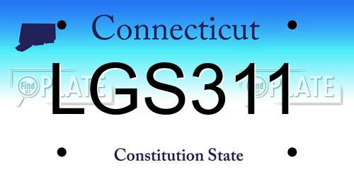 LGS311 Connecticut License Plate