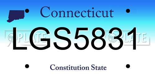 LGS5831 Connecticut License Plate