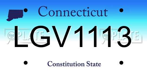 LGV1113 Connecticut License Plate