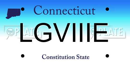 LGVIIIE Connecticut License Plate
