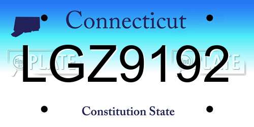 LGZ9192 Connecticut License Plate