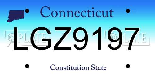 LGZ9197 Connecticut License Plate