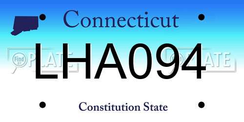 LHA094 Connecticut License Plate