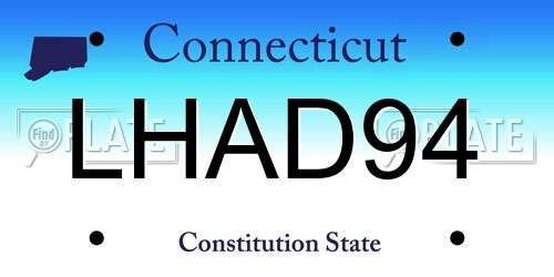 LHAD94 Connecticut License Plate