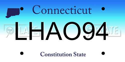 LHAO94 Connecticut License Plate