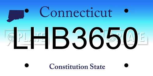 LHB3650 Connecticut License Plate