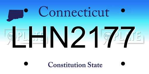 LHN2177 Connecticut License Plate