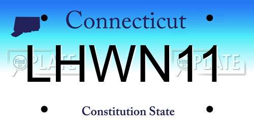 LHWN11 Connecticut License Plate
