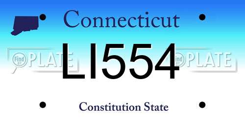 LI554 Connecticut License Plate
