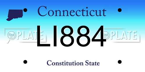 LI884 Connecticut License Plate