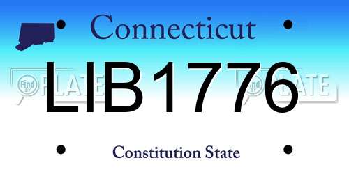 LIB1776 Connecticut License Plate