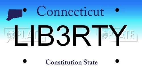 LIB3RTY Connecticut License Plate
