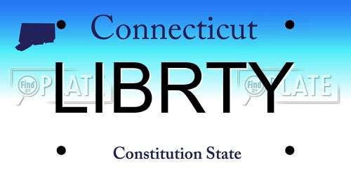 LIBRTY Connecticut License Plate