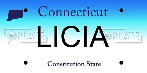 LICIA Connecticut License Plate