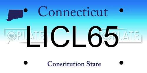 LICL65 Connecticut License Plate