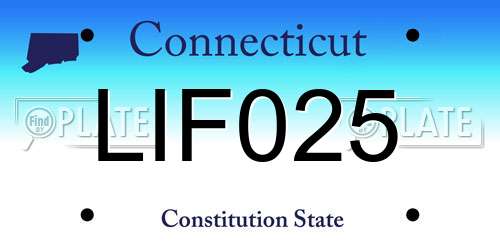 LIF025 Connecticut License Plate