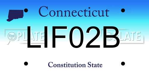 LIF02B Connecticut License Plate