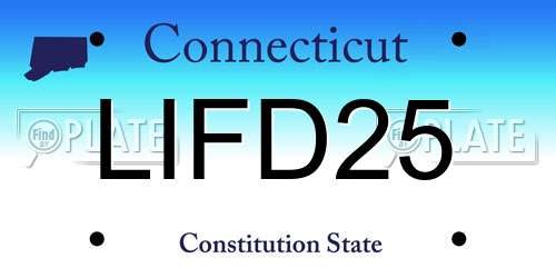 LIFD25 Connecticut License Plate