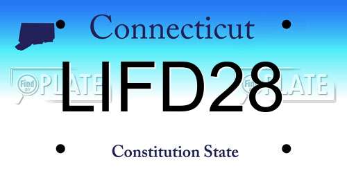 LIFD28 Connecticut License Plate
