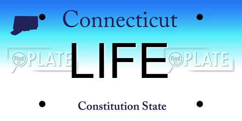 LIFE Connecticut License Plate