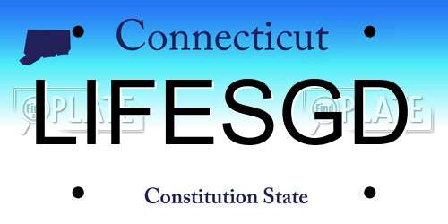 LIFESGD Connecticut License Plate