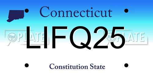 LIFQ25 Connecticut License Plate
