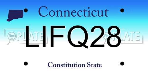 LIFQ28 Connecticut License Plate
