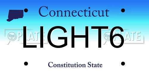 LIGHT6 Connecticut License Plate