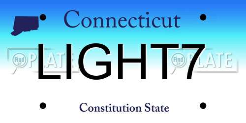 LIGHT7 Connecticut License Plate