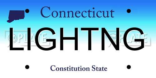LIGHTNG Connecticut License Plate