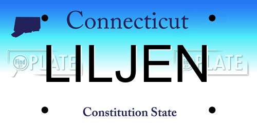 LILJEN Connecticut License Plate