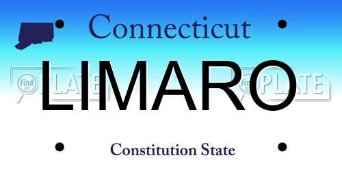 LIMARO Connecticut License Plate