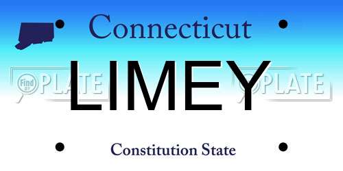 LIMEY Connecticut License Plate