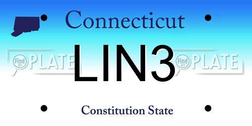 LIN3 Connecticut License Plate