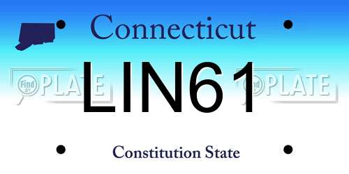 LIN61 Connecticut License Plate