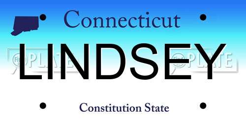 LINDSEY Connecticut License Plate