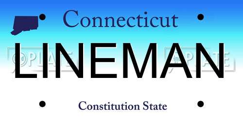 LINEMAN Connecticut License Plate