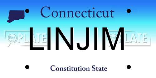 LINJIM Connecticut License Plate