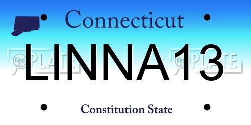 LINNA13 Connecticut License Plate