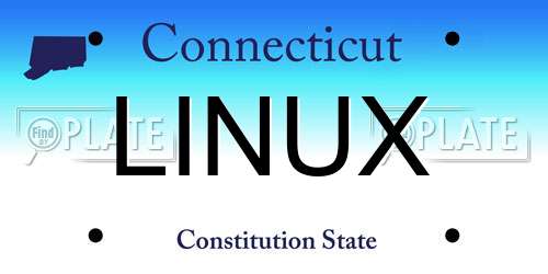 LINUX Connecticut License Plate