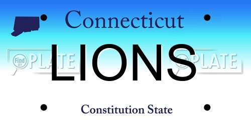 LIONS Connecticut License Plate