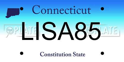 LISA85 Connecticut License Plate