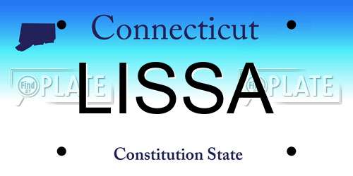 LISSA Connecticut License Plate